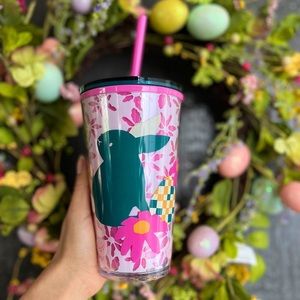 🔥SALE✨NEW🌸 Starbucks Spring 2023 Grande Easter Bunny Floral Cold Cup Tumbler🐰